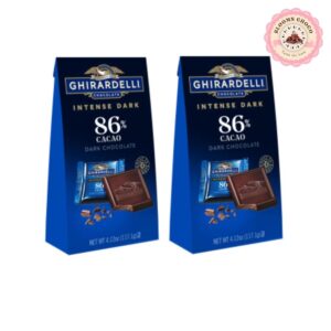 Ghirardelli Intense Dark 86% Cacao Chocolate, 4.12 oz (Pack of 2) Medium Bags