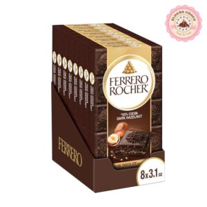 Ferrero Rocher Premium Dark Chocolate Hazelnut Bars, 8-Pack, 3.1 oz Each