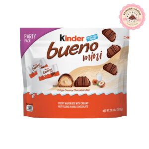 Kinder Bueno Mini Party Pack, 125 Count, Milk Chocolate & Hazelnut Cream, Individually Wrapped Bars, 23.8 oz