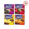 Jutrzenka MELLA Chocolate-Covered Jelly Variety Pack – 4 x 6.7 oz (Orange, Lemon, Cherry & Blackcurrant) – Product of Poland